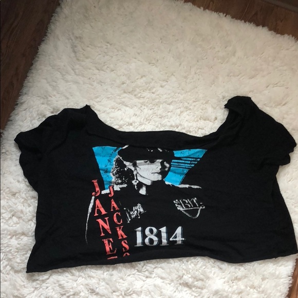 Tops - Janet Jackson crop off the shoulder top